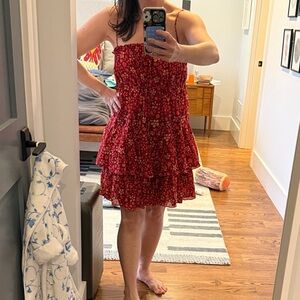 Ulla Johnson Kalila Red Floral Swim Coverup